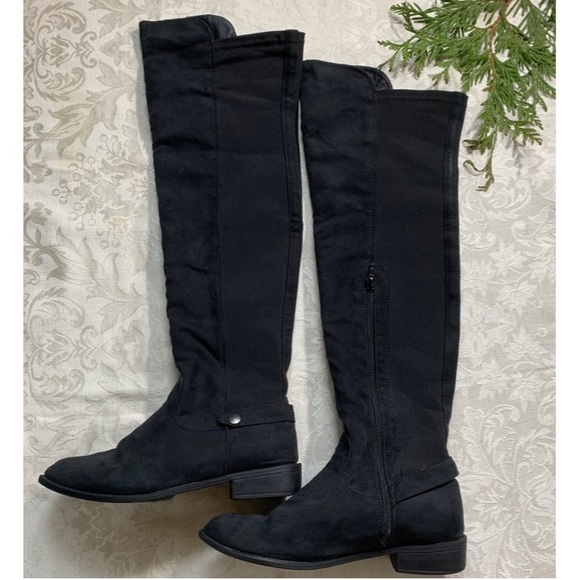 Diba Boots Meryl style, faux suede knee highs black boots Size 6 - Picture 4 of 7